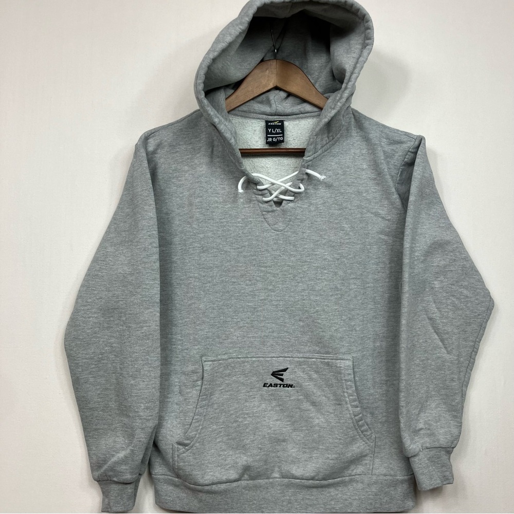 📦Easton KIDS  Gray Lace-Up Hooded Sweatshirt - DISCOUNTED SHIPPING